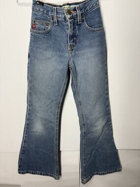 Vintage Y2K Mudd Jeans Girls Size 7 Light Wash 100% Cotton Low Rise Denim 90s